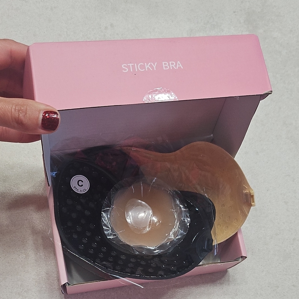 C CUP Black and Nude Sticky Bras